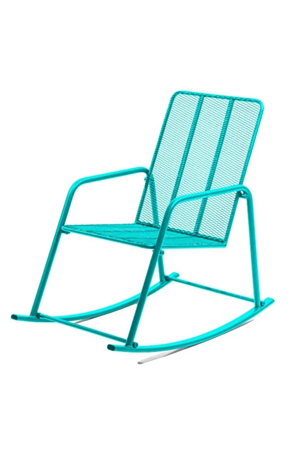 Turkuaz Metal Sallanan Sandalye 